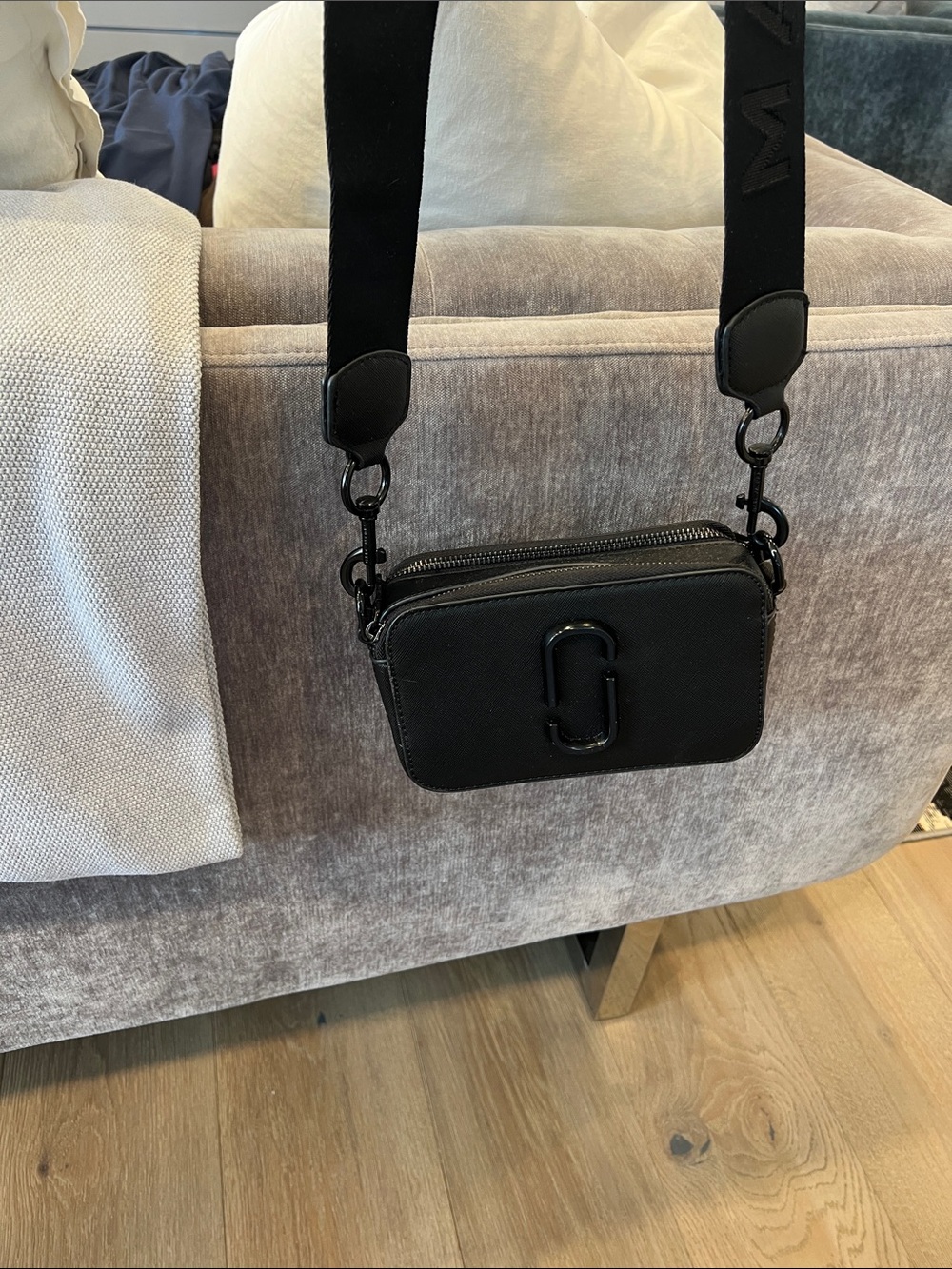 Marc Jacobs Black Double-Zip Camera Crossbody with Wide Strap